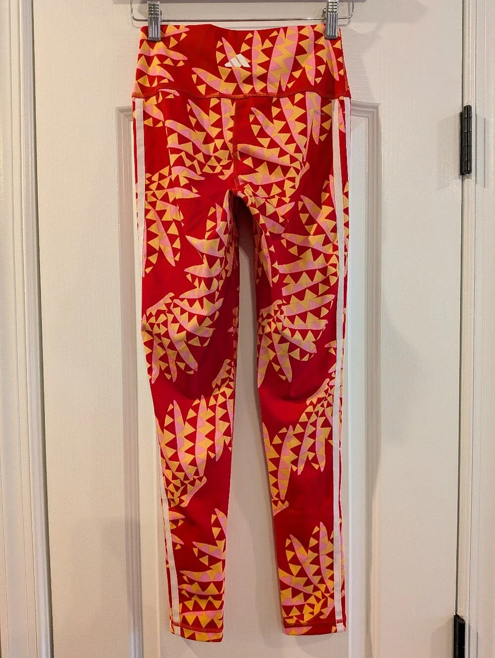 FARM Rio x Adidas Sports Bra & Leggings Activewear Set Red Tropical Size S & XS